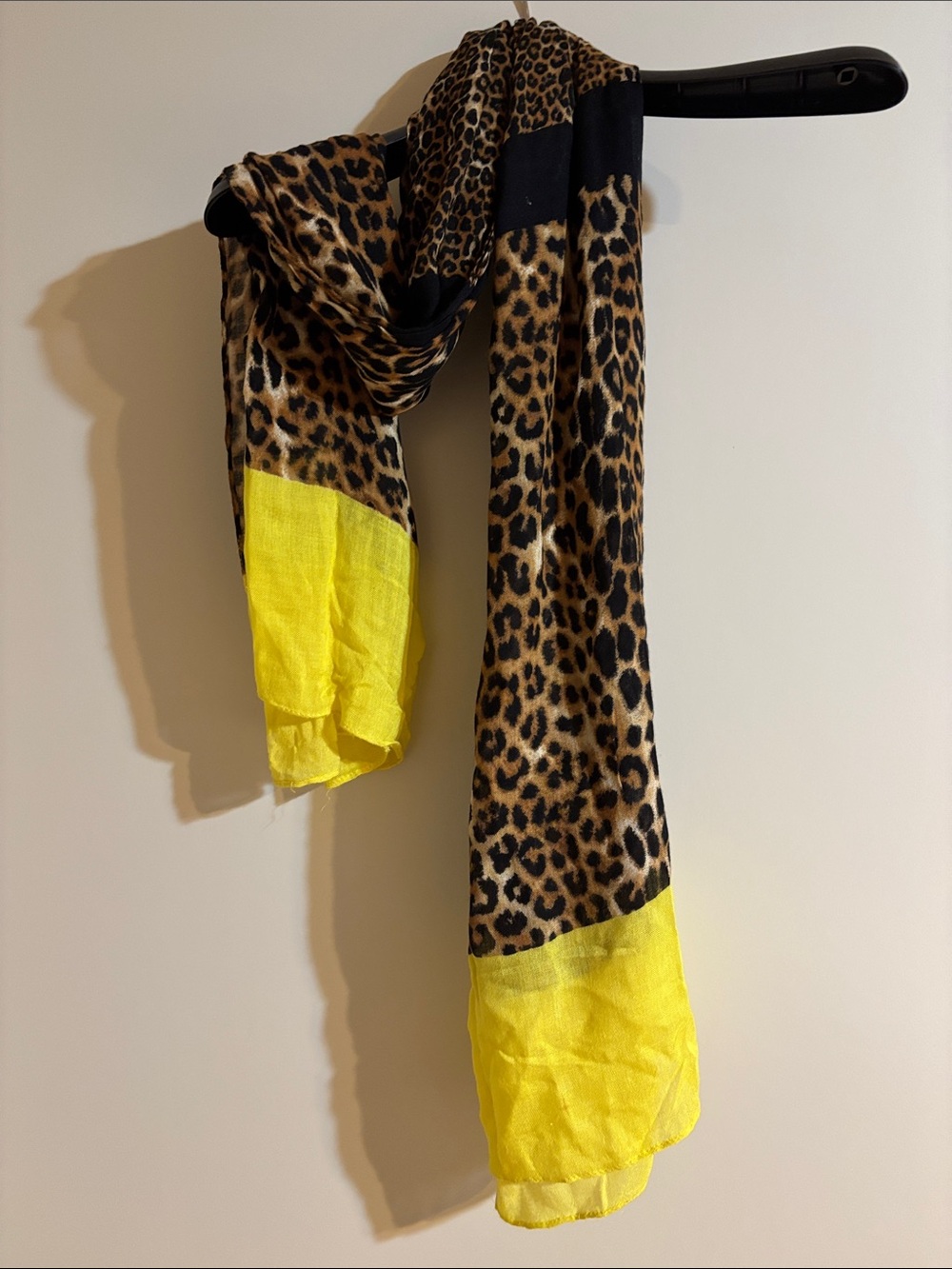 Banana Republic Leopard Print Scarf with Yellow Trim